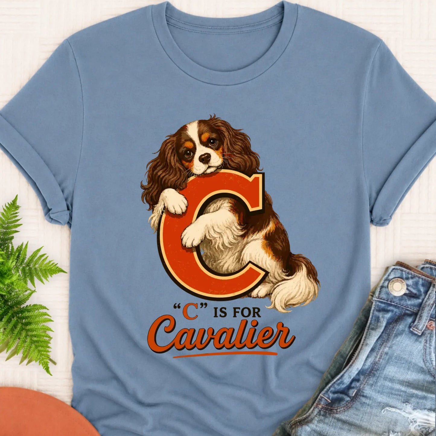 T-Shirt Blue Jean / S Custom Cavalier Alphabet Unisex TShirt