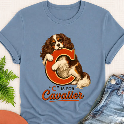 T-Shirt Blue Jean / S Custom Cavalier Alphabet Unisex TShirt