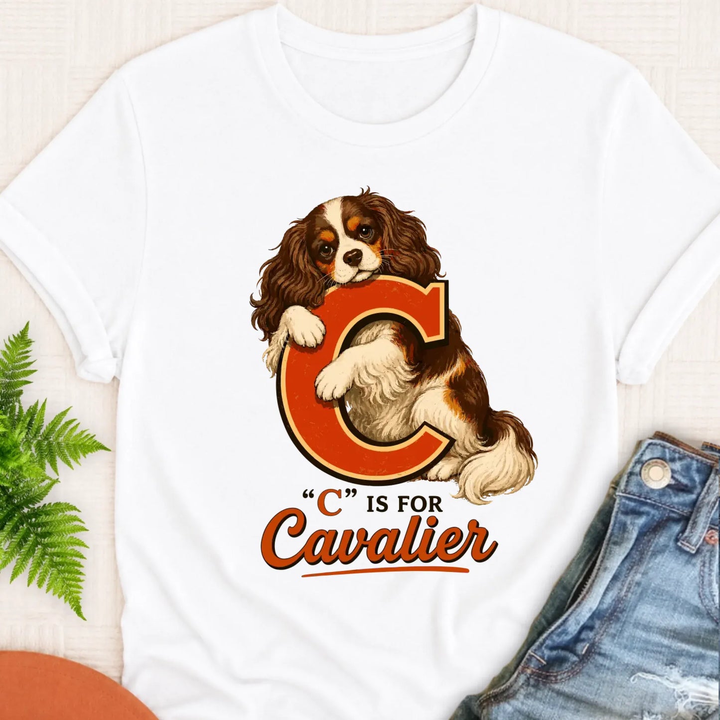 T-Shirt White / S Custom Cavalier Alphabet Unisex TShirt