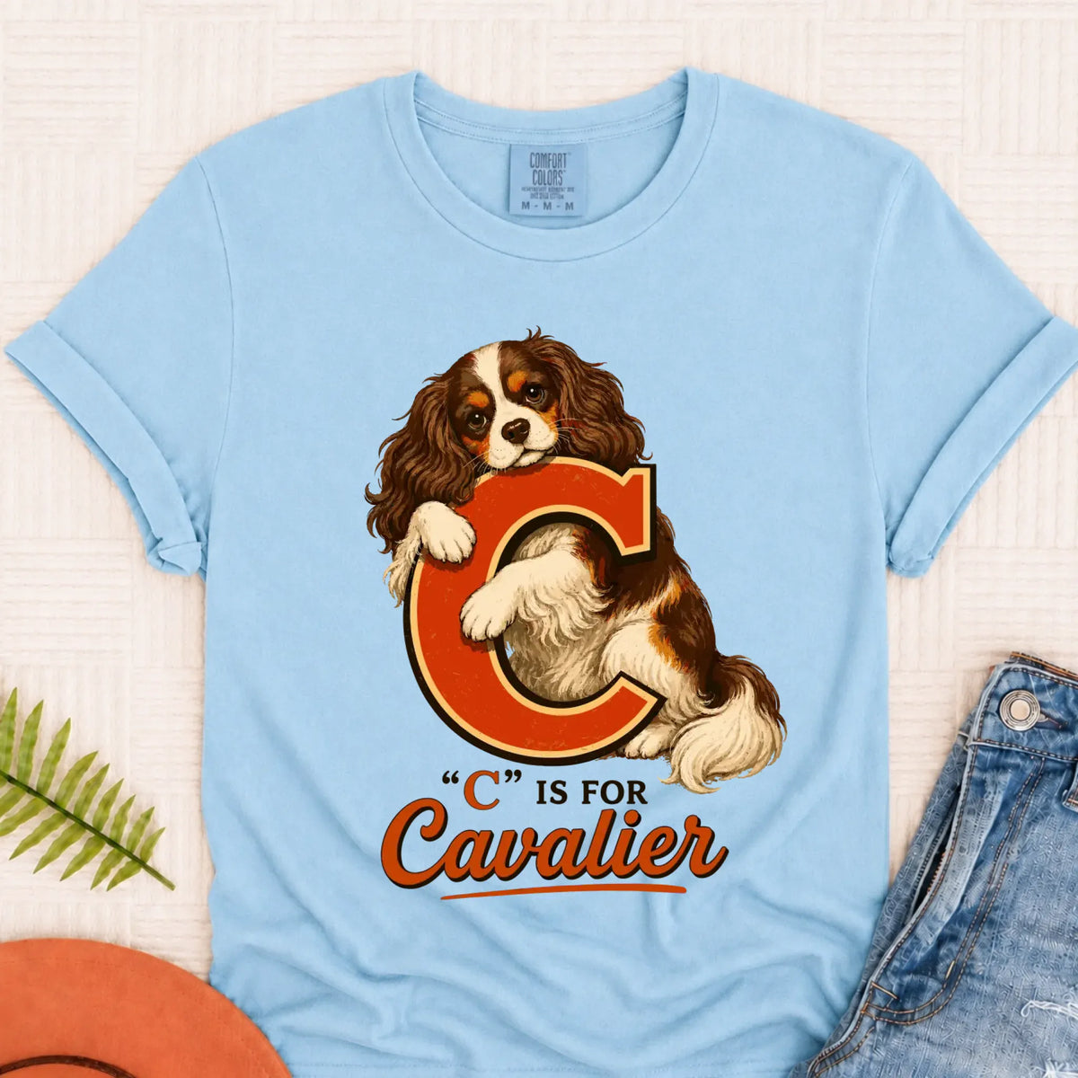Custom Cavalier Alphabet Unisex TShirt Chambray