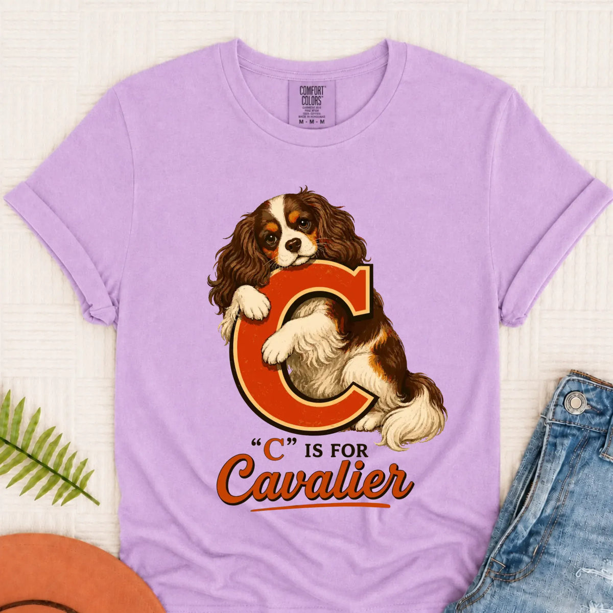 Custom Cavalier Alphabet Unisex TShirt Orchid