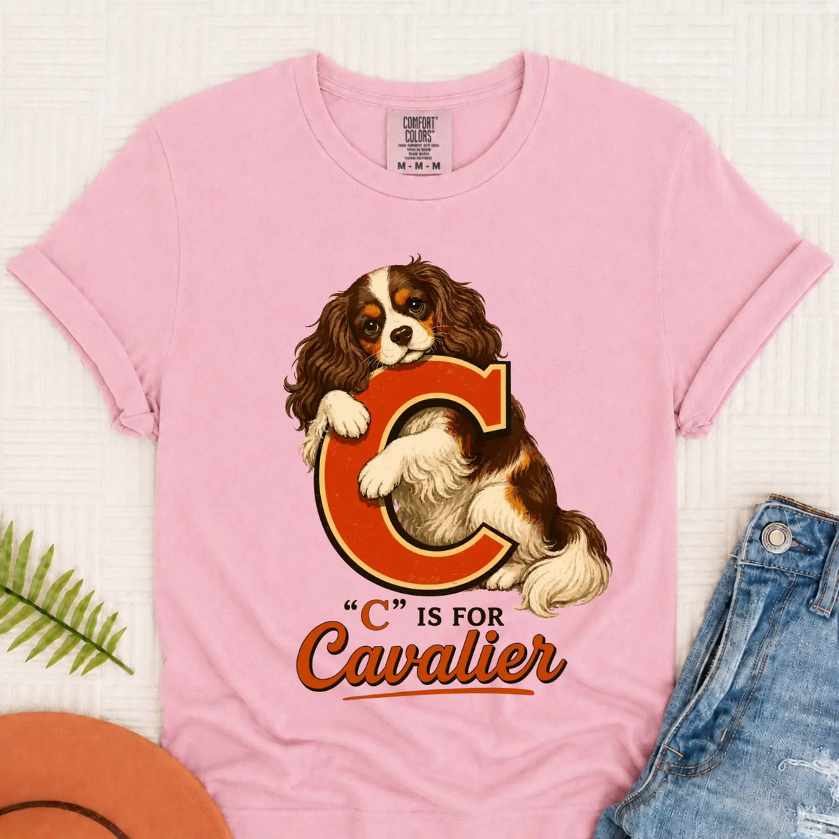 Custom Cavalier Alphabet Unisex TShirt Blossom
