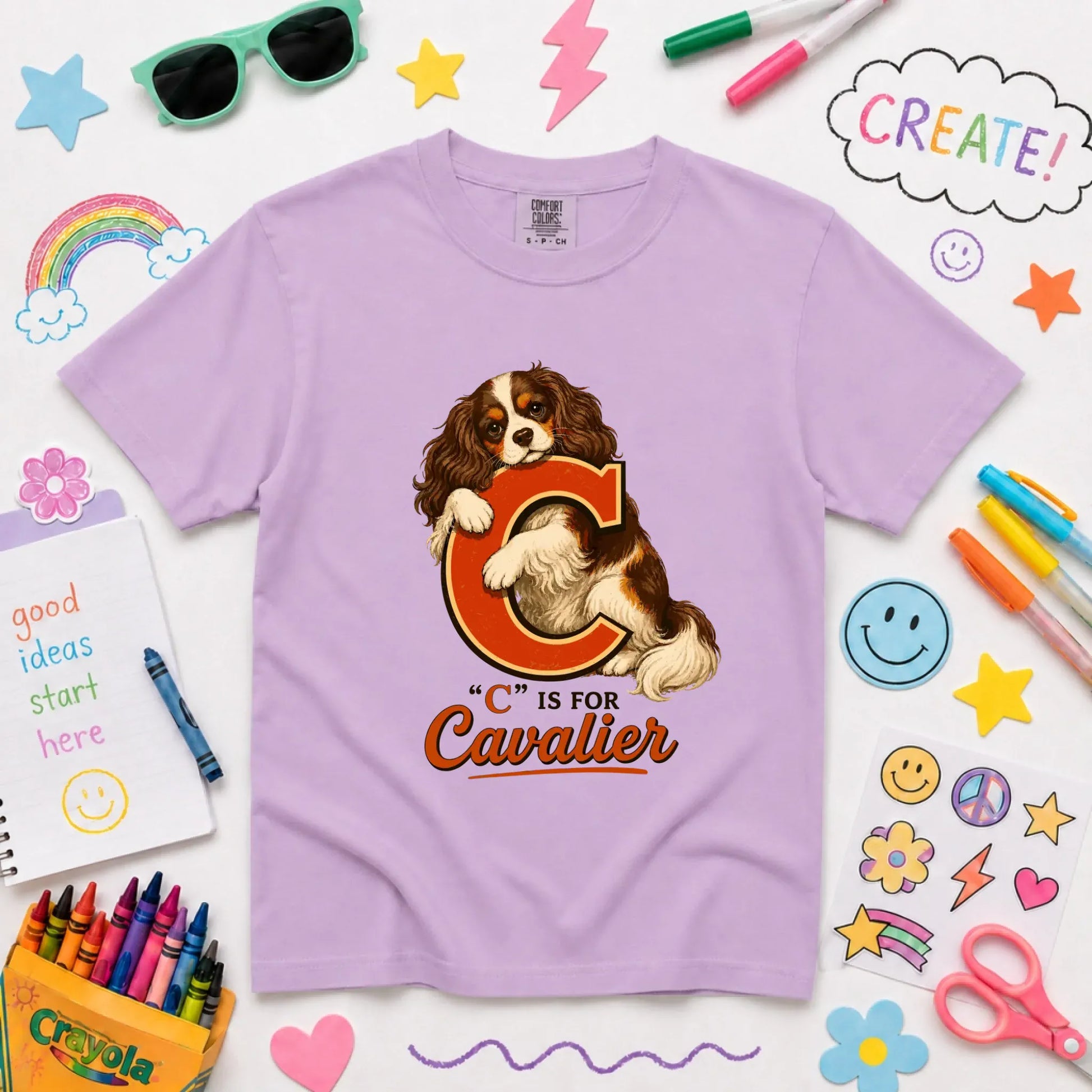 Custom Cavalier Alphabet Unisex Youth TShirt Orchid