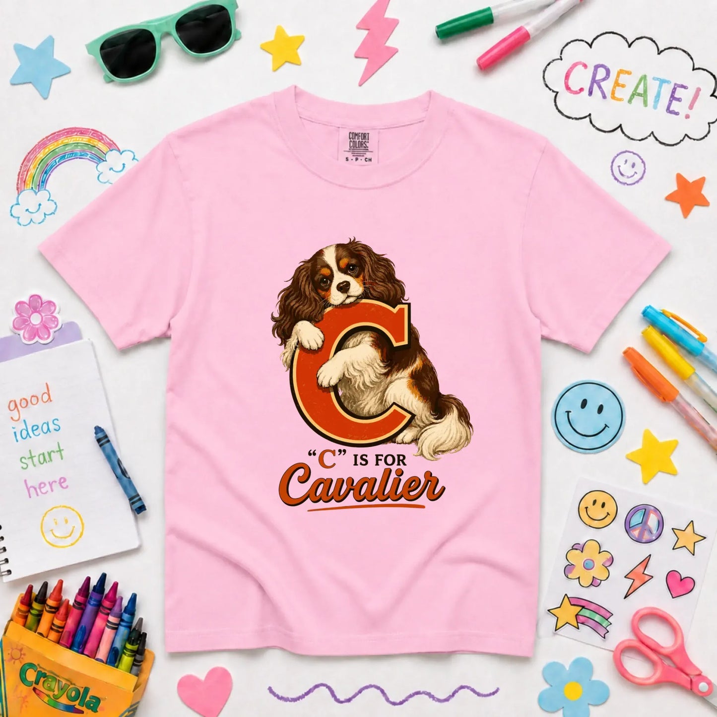Custom Cavalier Alphabet Unisex Youth TShirt Blossom