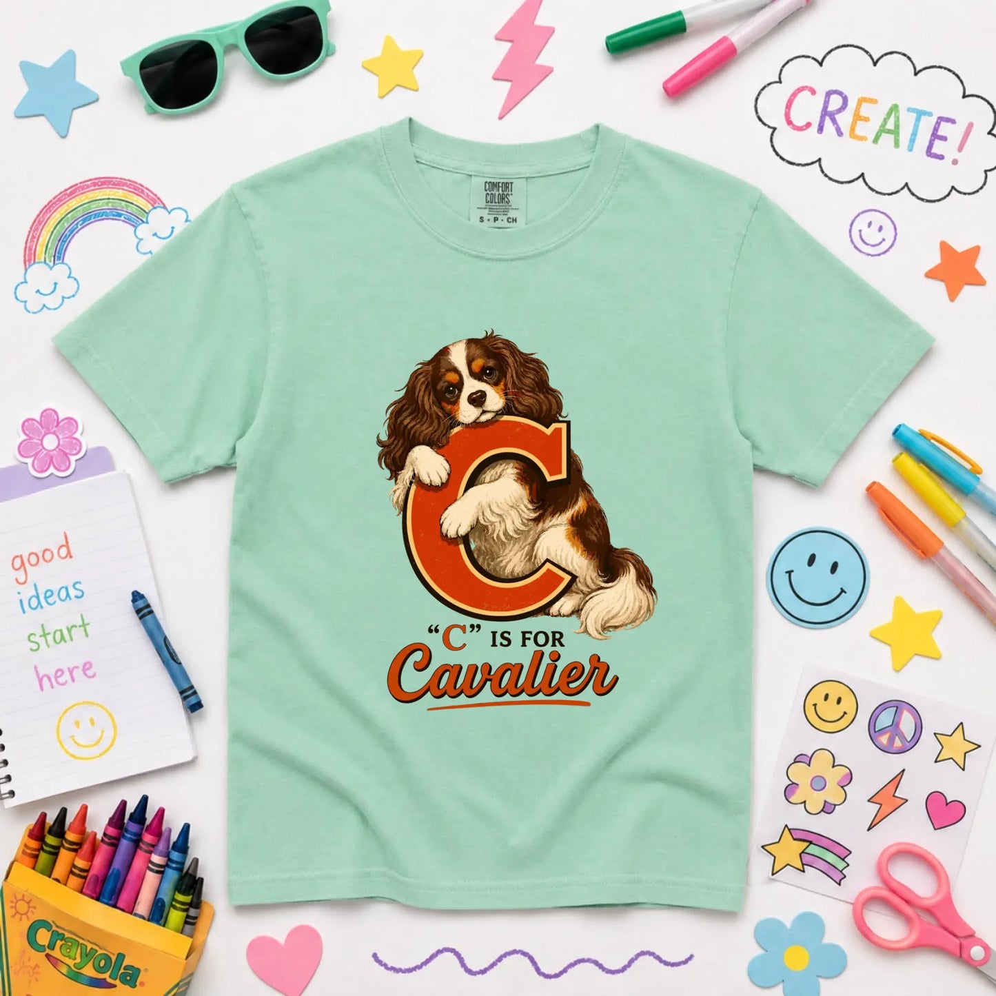 Custom Cavalier Alphabet Unisex Youth TShirt Island Reef