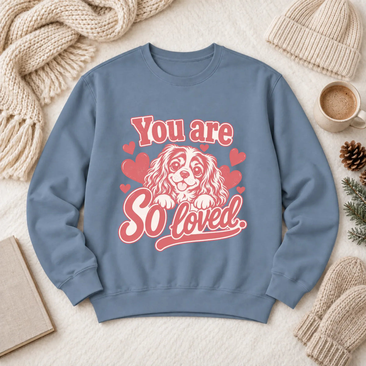 Sweatshirt Blue Jean / M Custom Cavalier Always Loved Unisex Sweatshirt