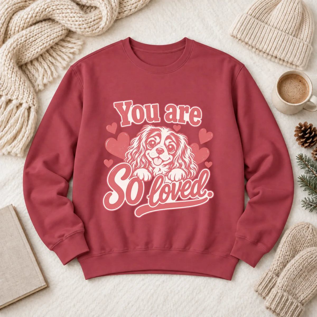 Sweatshirt Crimson / S Custom Cavalier Always Loved Unisex Sweatshirt