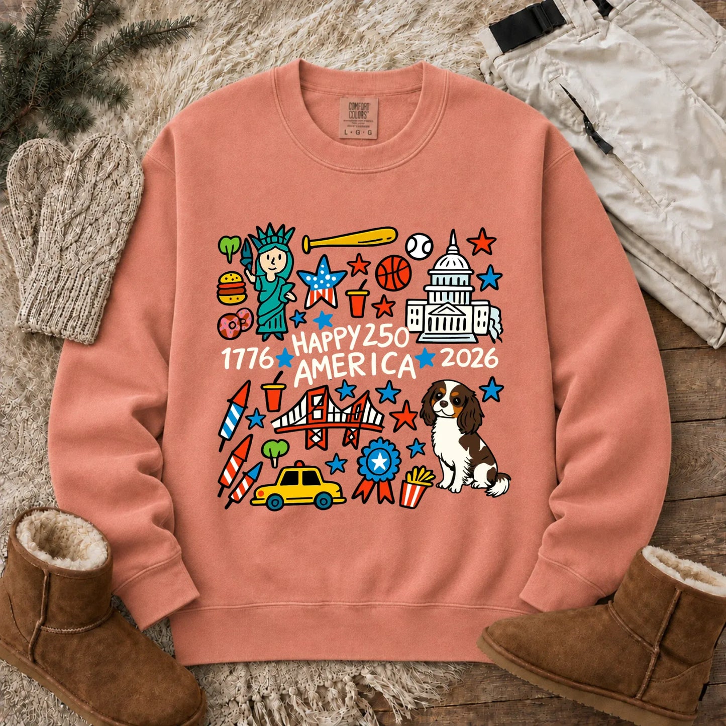 Sweatshirt Terracotta / S Custom Cavalier America 250th Birthday Unisex Sweatshirt