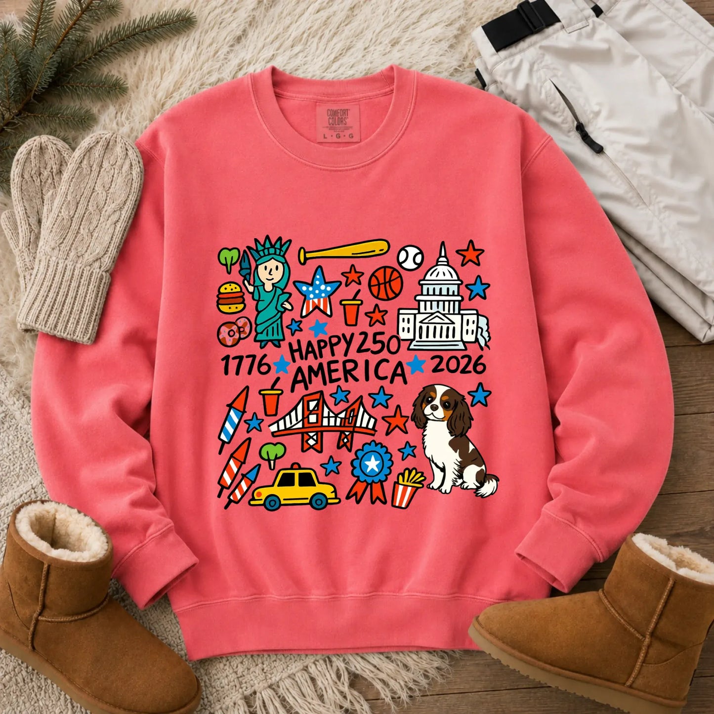 Sweatshirt Watermelon / S Custom Cavalier America 250th Birthday Unisex Sweatshirt