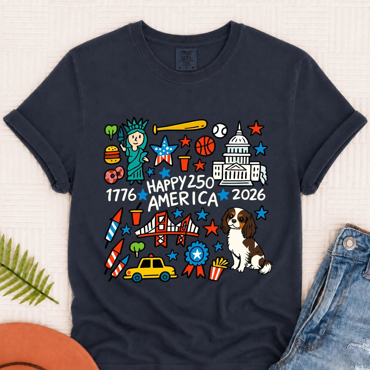 T-Shirt Navy / S Custom Cavalier America 250th Birthday Unisex TShirt