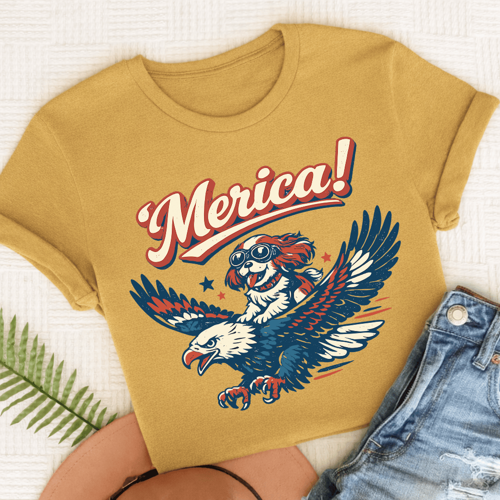 Custom Cavalier America Birthday Unisex TShirt Comfort Colors Mustard