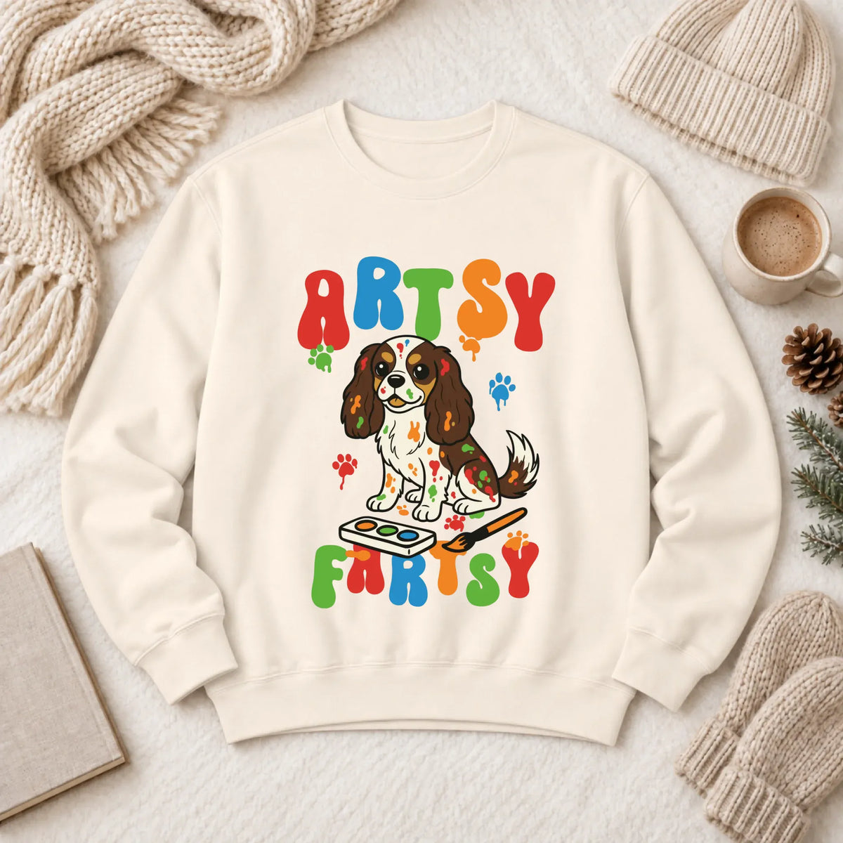 Custom Cavalier Artist Art Class Unisex Sweatshirt Ivory