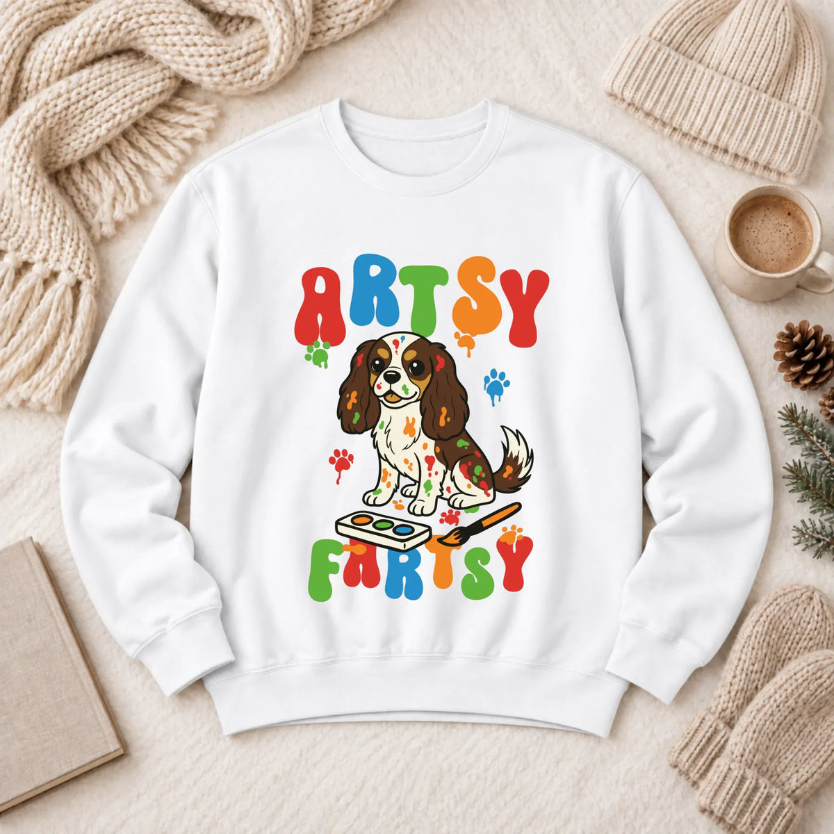 Custom Cavalier Artist Art Class Unisex Sweatshirt White