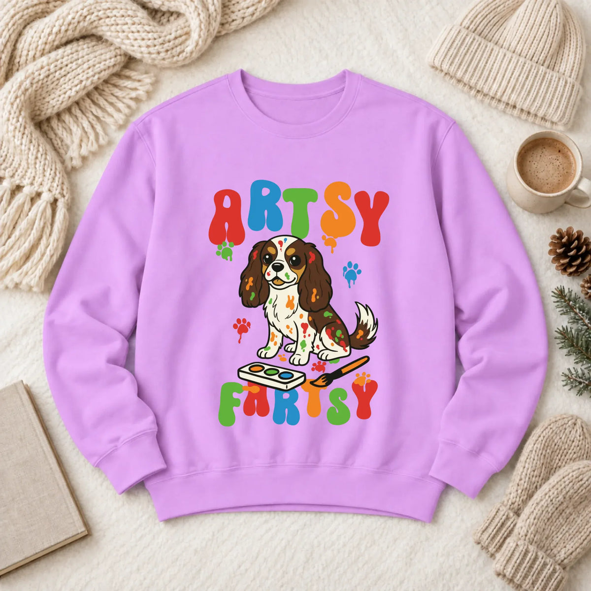 Custom Cavalier Artist Art Class Unisex Sweatshirt Neon Violet