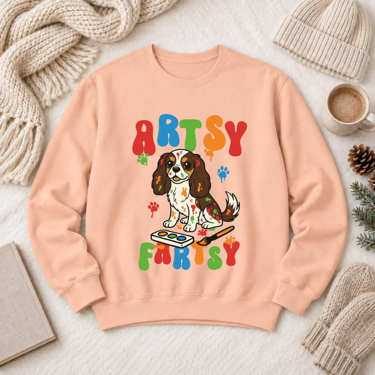 Custom Cavalier Artist Art Class Unisex Sweatshirt Peachy