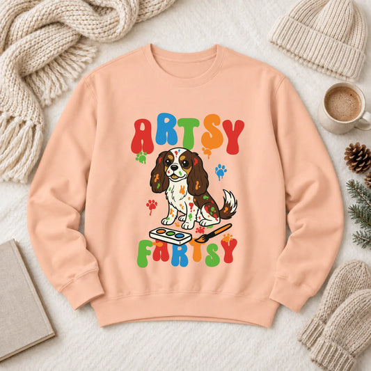Custom Cavalier Artist Art Class Unisex Sweatshirt Peachy