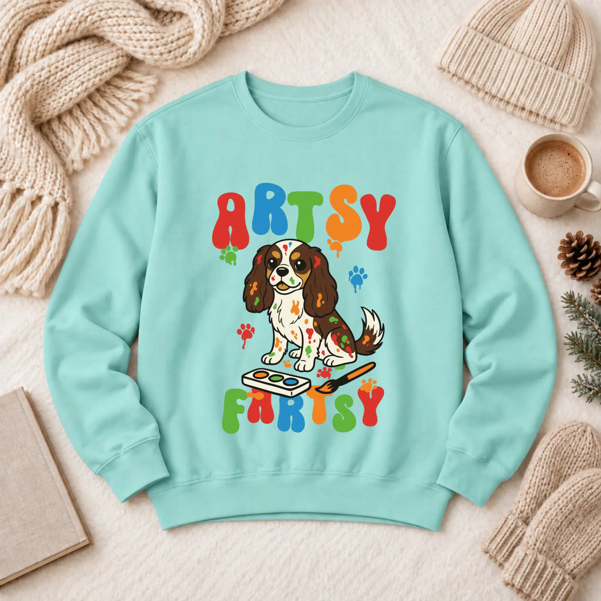 Custom Cavalier Artist Art Class Unisex Sweatshirt Chalky Mint