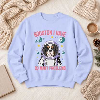 Customizer 1466 LW Sweatshirt Light / Hydrangea / S Custom Cavalier Astronaut Space Unisex Sweatshirt