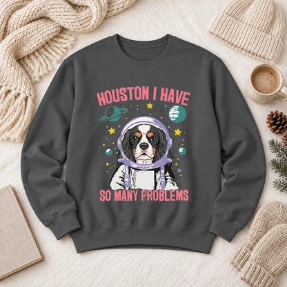 Customizer 1466 LW Sweatshirt Dark / Pepper / S Custom Cavalier Astronaut Space Unisex Sweatshirt