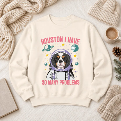 Customizer 1466 LW Sweatshirt Light / Ivory / S Custom Cavalier Astronaut Space Unisex Sweatshirt