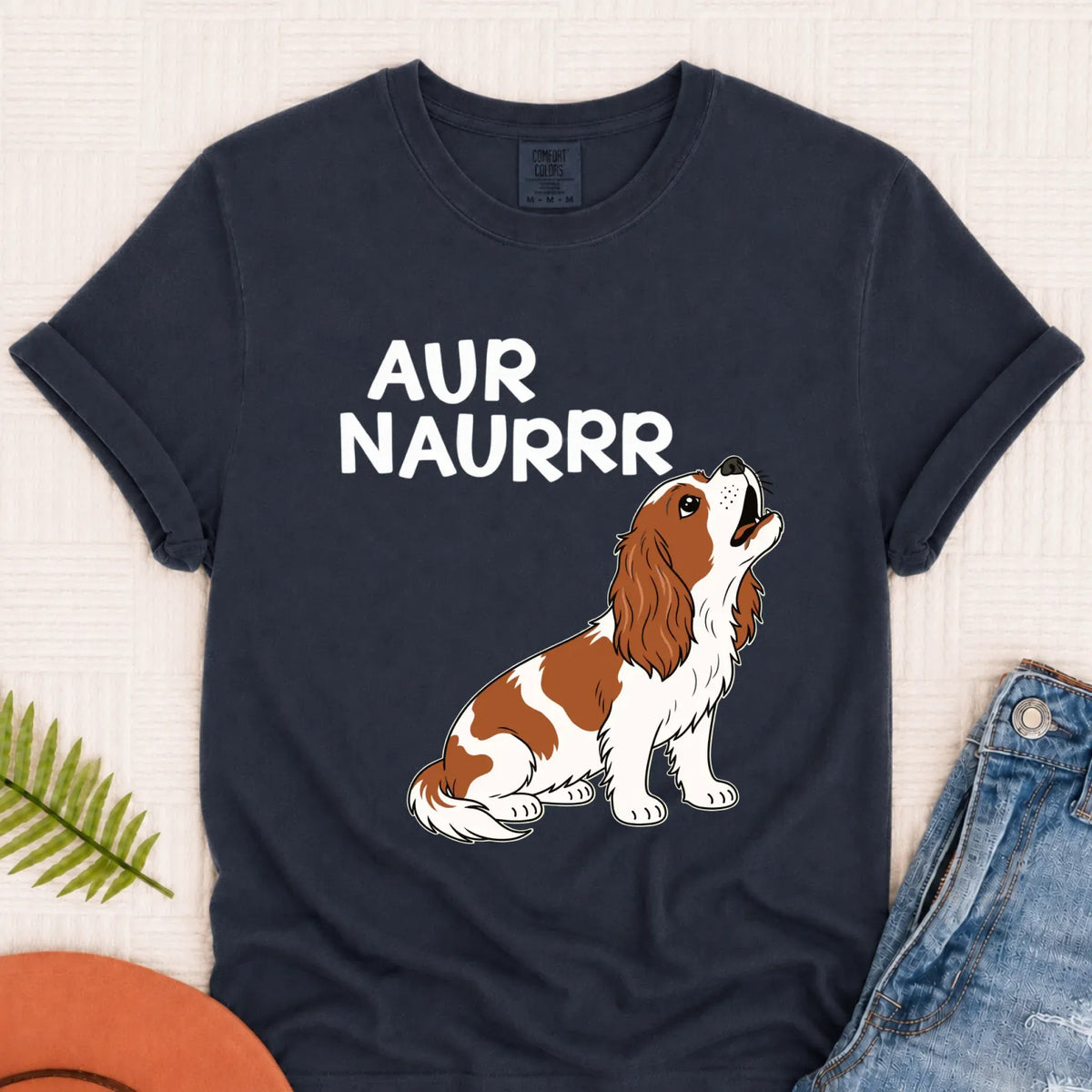 Custom Cavalier Aur Naur Funny Unisex TShirt Navy