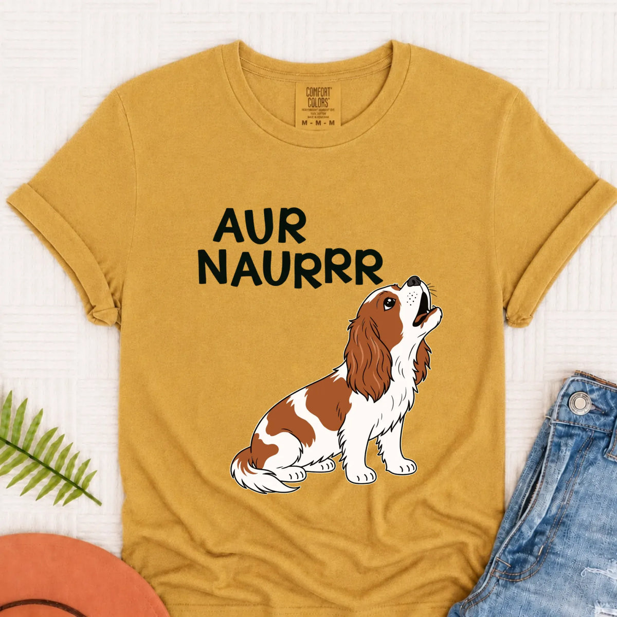 Custom Cavalier Aur Naur Funny Unisex TShirt Mustard