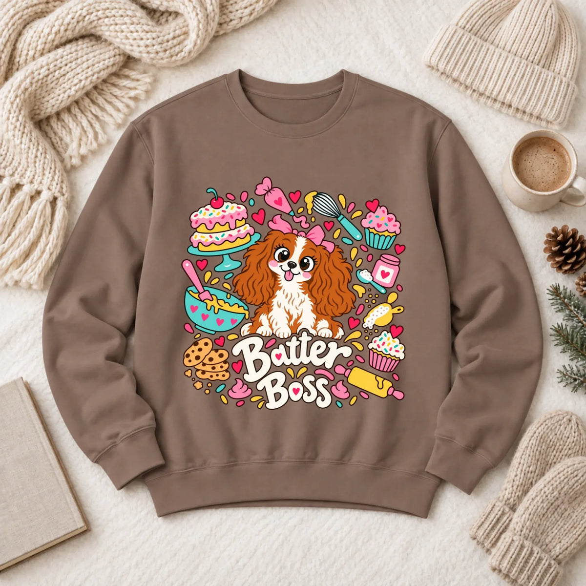 Custom Cavalier Baker Baking Unisex Sweatshirt Espresso