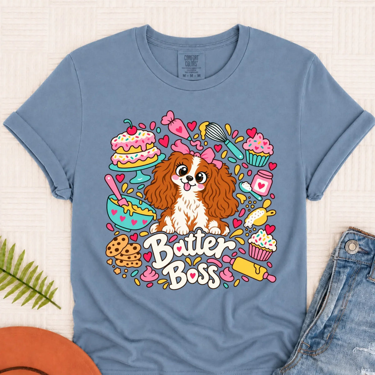 Custom Cavalier Baker Baking Unisex Tshirt Blue Jean