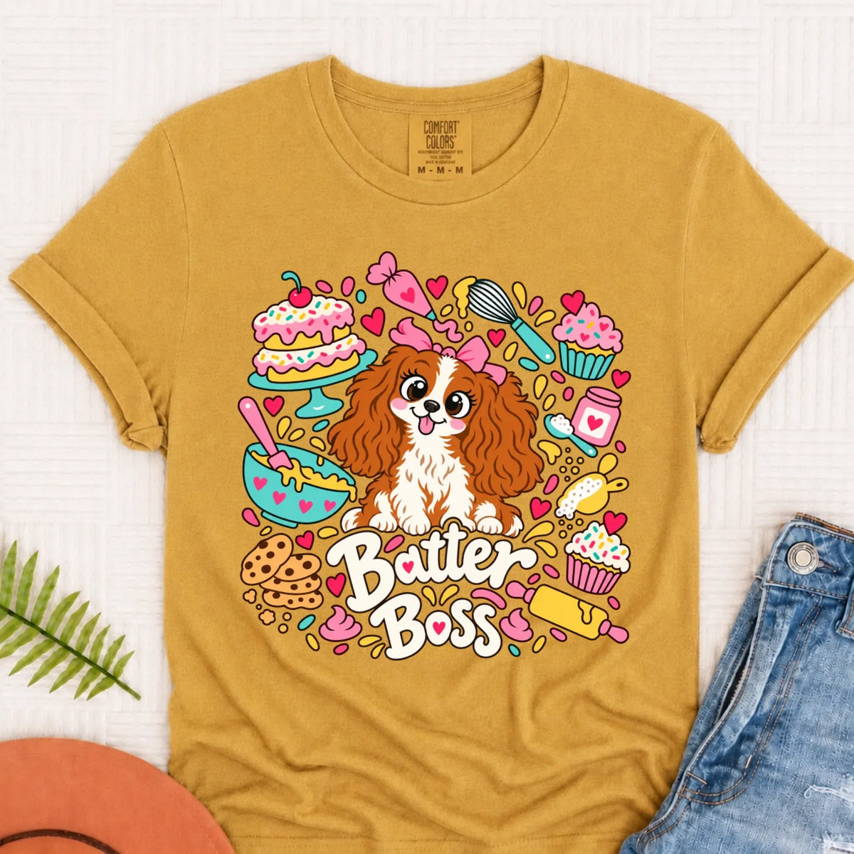 Custom Cavalier Baker Baking Unisex Tshirt Mustard