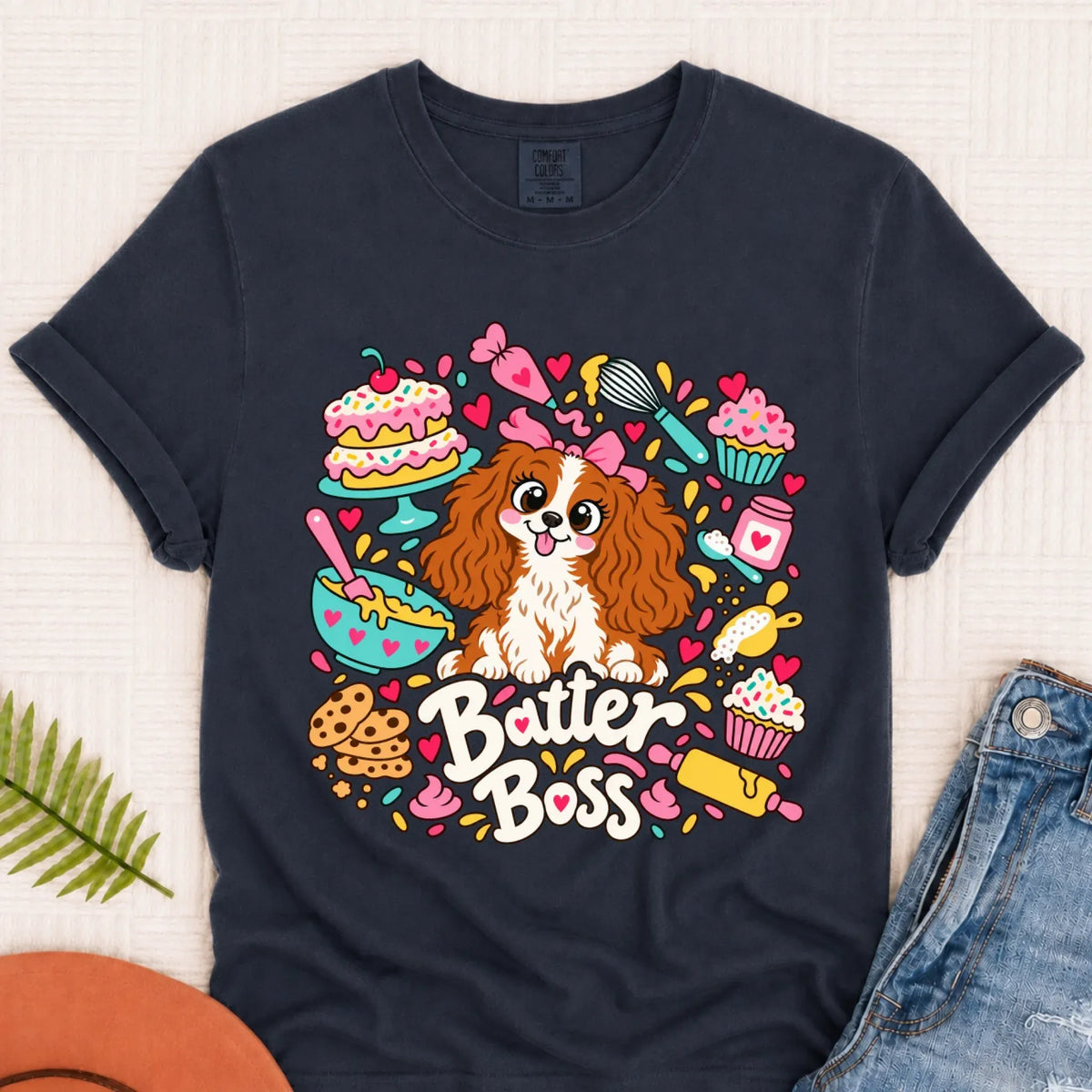 Custom Cavalier Baker Baking Unisex Tshirt Navy