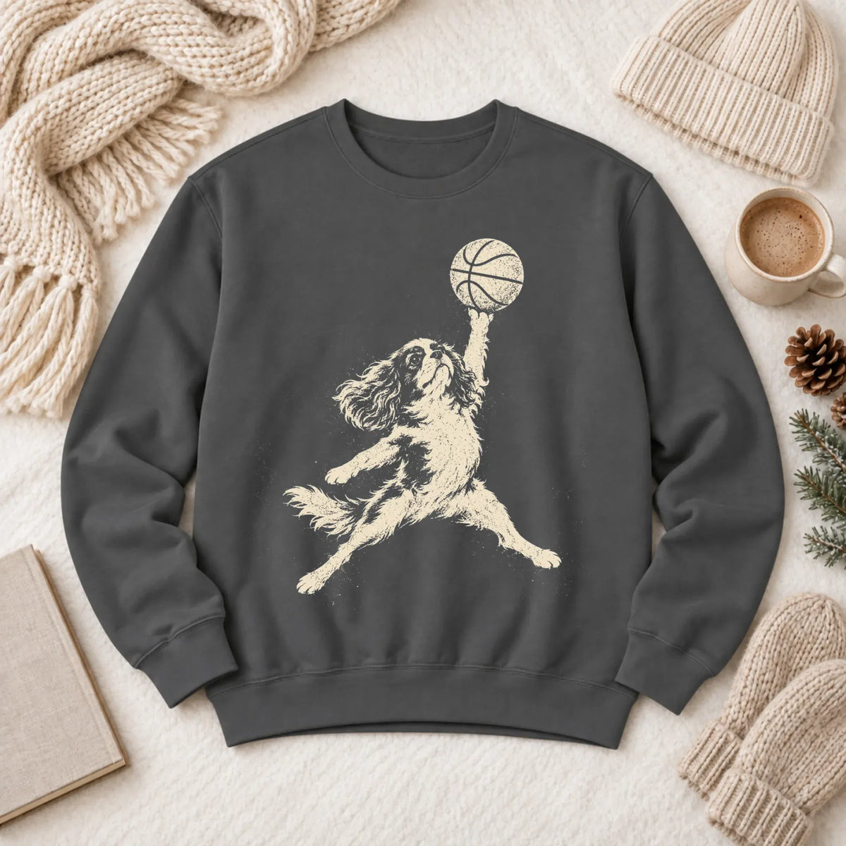 Sweatshirt Pepper / S Custom Cavalier Basketball Slam Dunk Unisex Sweatshirt