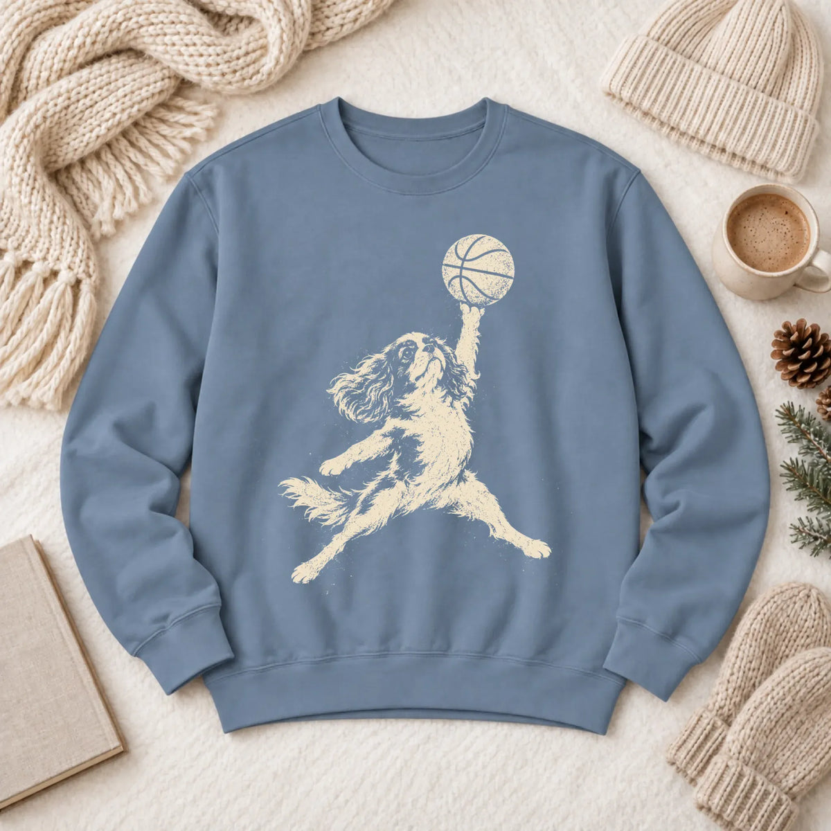 Sweatshirt Blue Jean / M Custom Cavalier Basketball Slam Dunk Unisex Sweatshirt