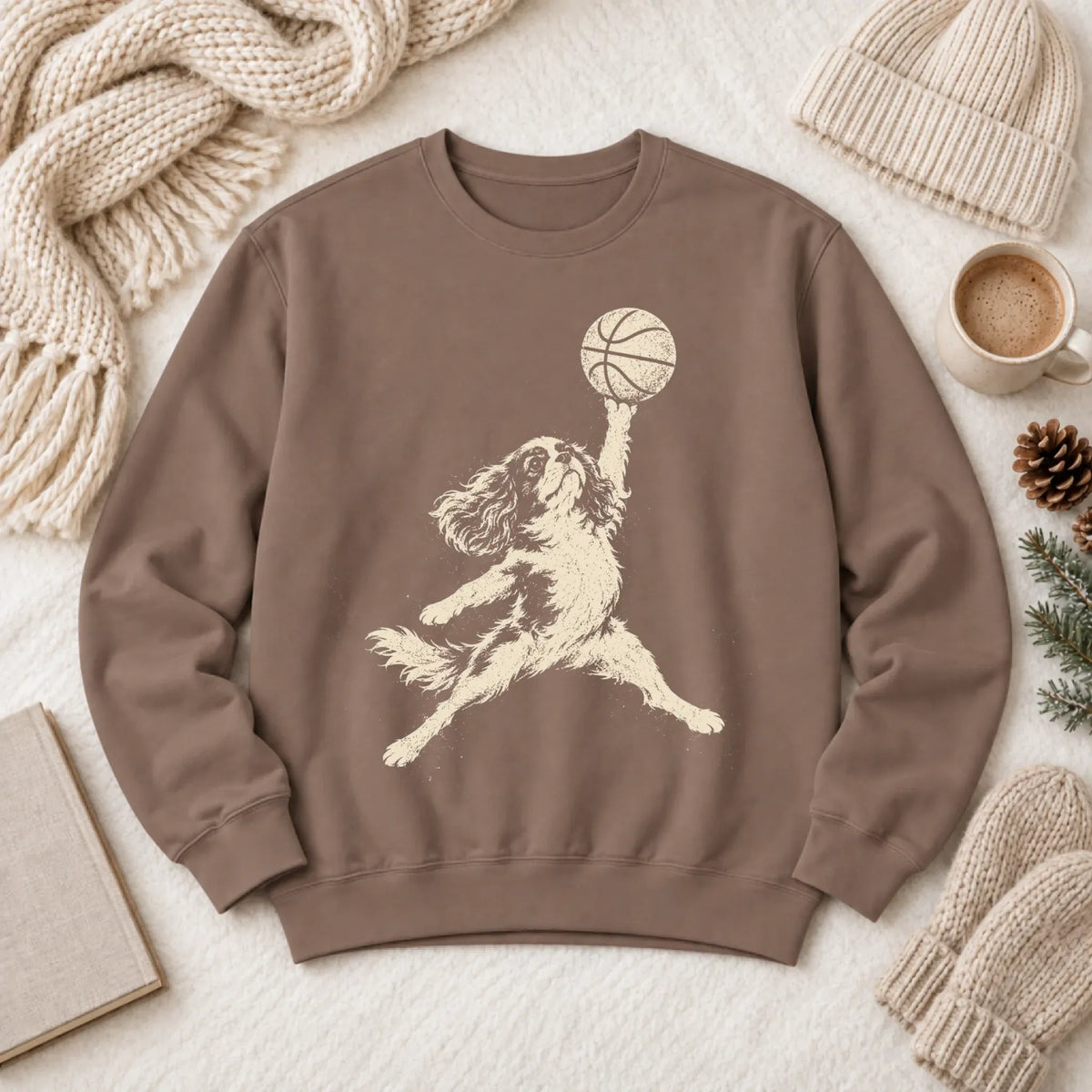 Sweatshirt Espresso / S Custom Cavalier Basketball Slam Dunk Unisex Sweatshirt