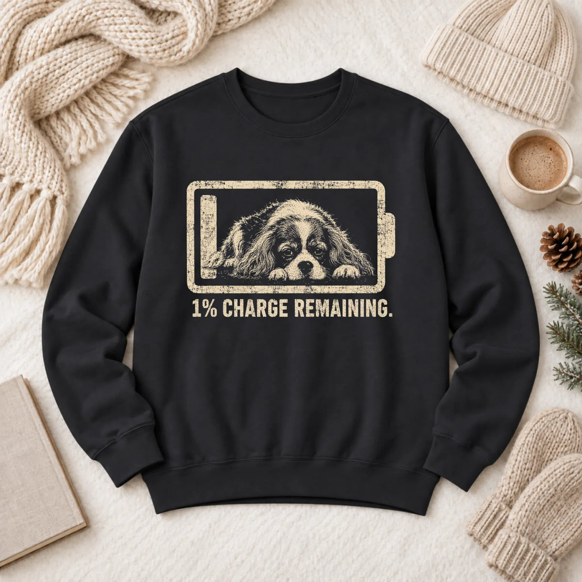 Custom Cavalier Battery Low Unisex Sweatshirt Black