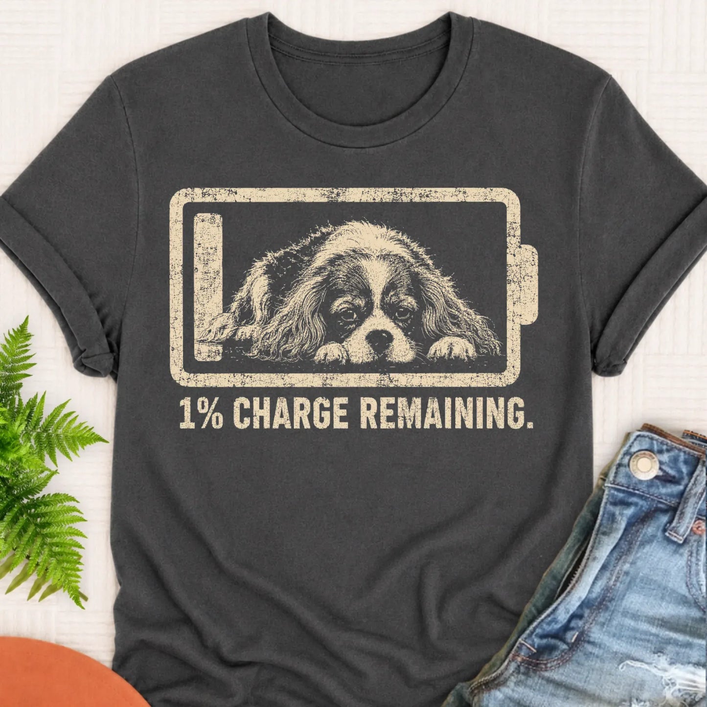 T-Shirt Pepper / S Custom Cavalier Battery Low Unisex TShirt