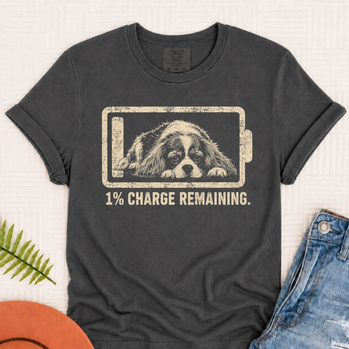Custom Cavalier Battery Low Unisex TShirt Pepper