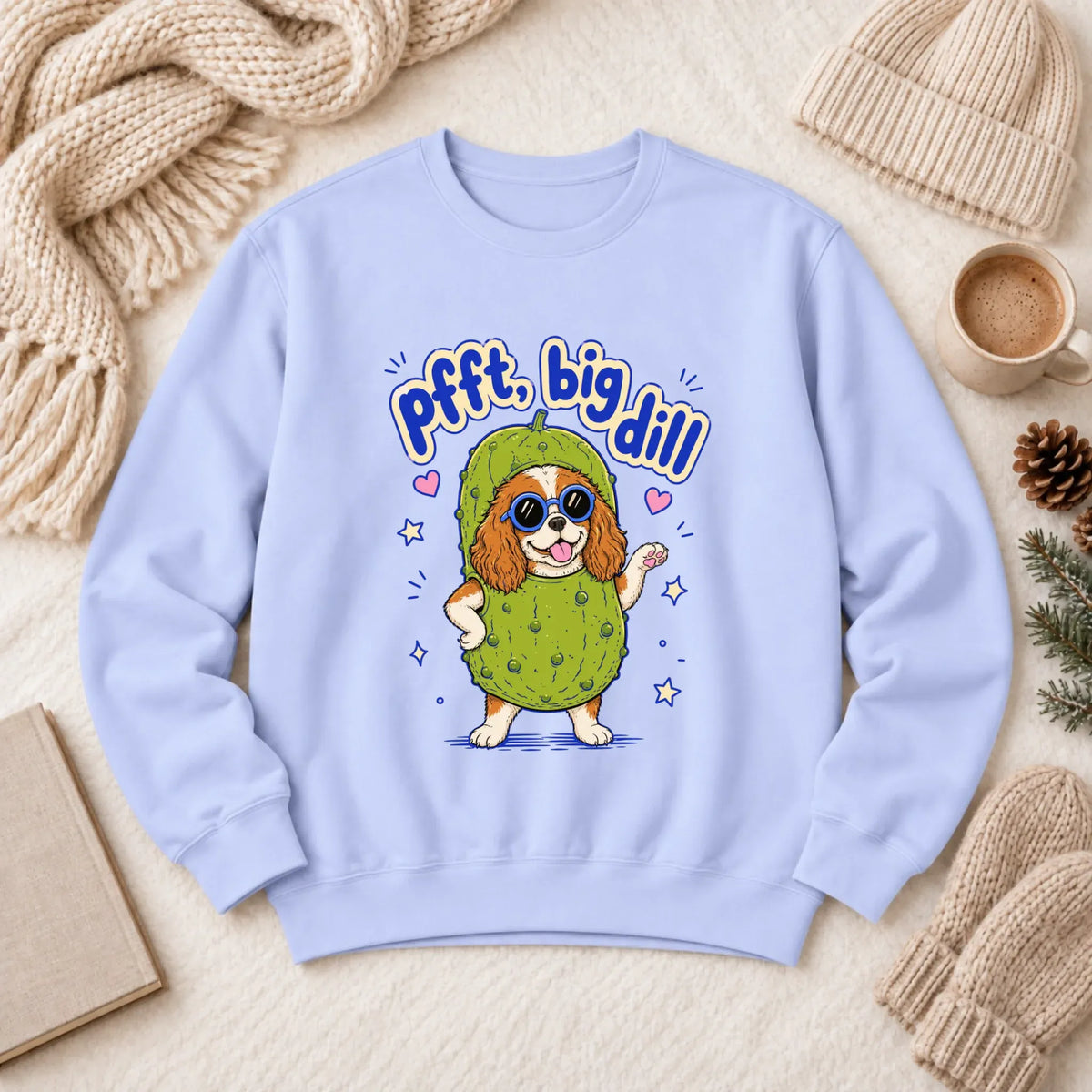Customizer 1466 LW Sweatshirt Light / Hydrangea / S Custom Cavalier Big Dill Pickle Unisex Sweatshirt