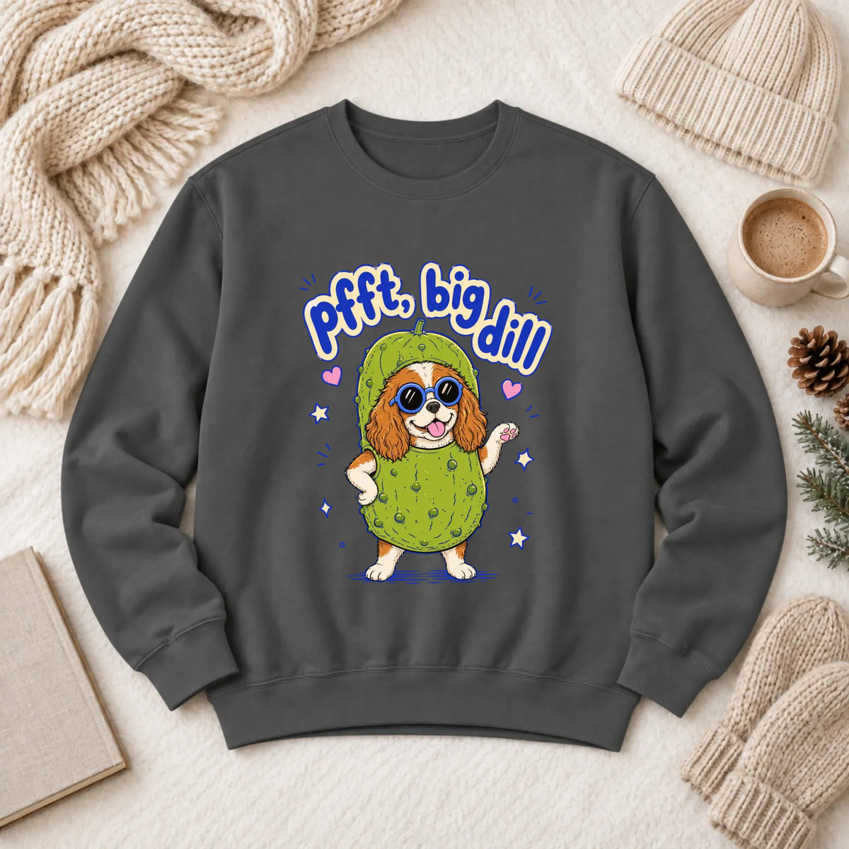 Customizer 1466 LW Sweatshirt Dark / Pepper / S Custom Cavalier Big Dill Pickle Unisex Sweatshirt