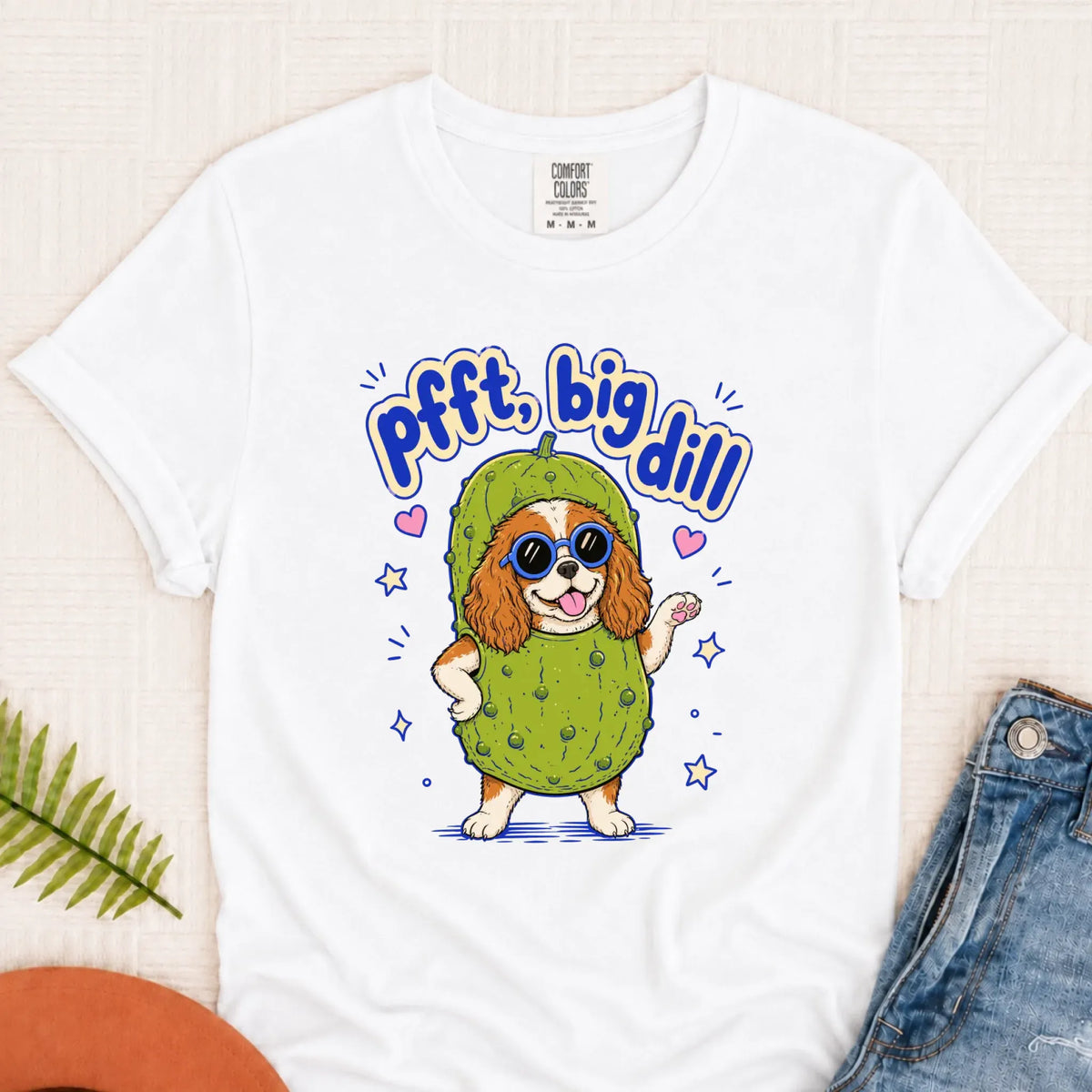 Customizer Monster Light 1717 / White / S Custom Cavalier Big Dill Pickle Unisex TShirt