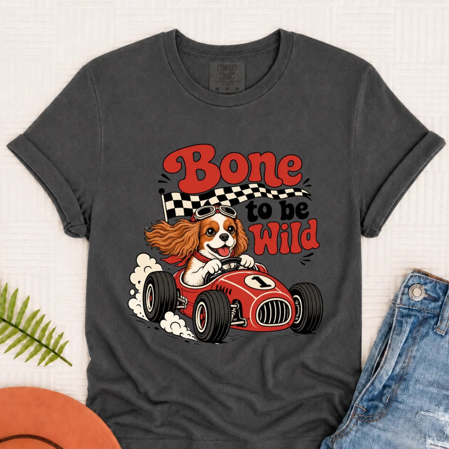 Custom Cavalier Bone to Be Wild Race Car Unisex TShirt Pepper