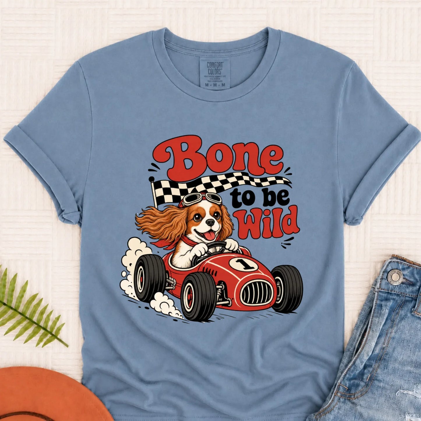 Custom Cavalier Bone to Be Wild Race Car Unisex TShirt Blue Jean