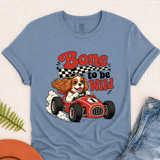 Custom Cavalier Bone to Be Wild Race Car Unisex TShirt Blue Jean