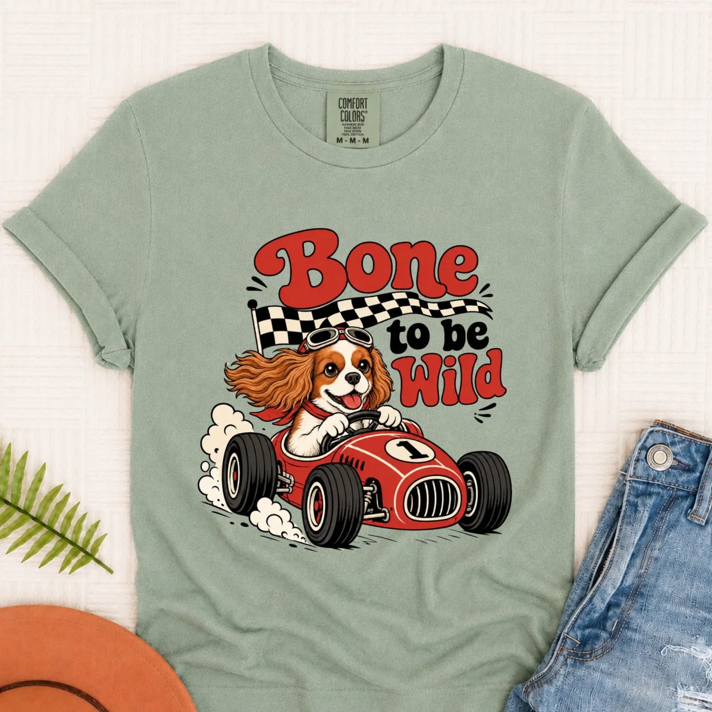 Custom Cavalier Bone to Be Wild Race Car Unisex TShirt Bay