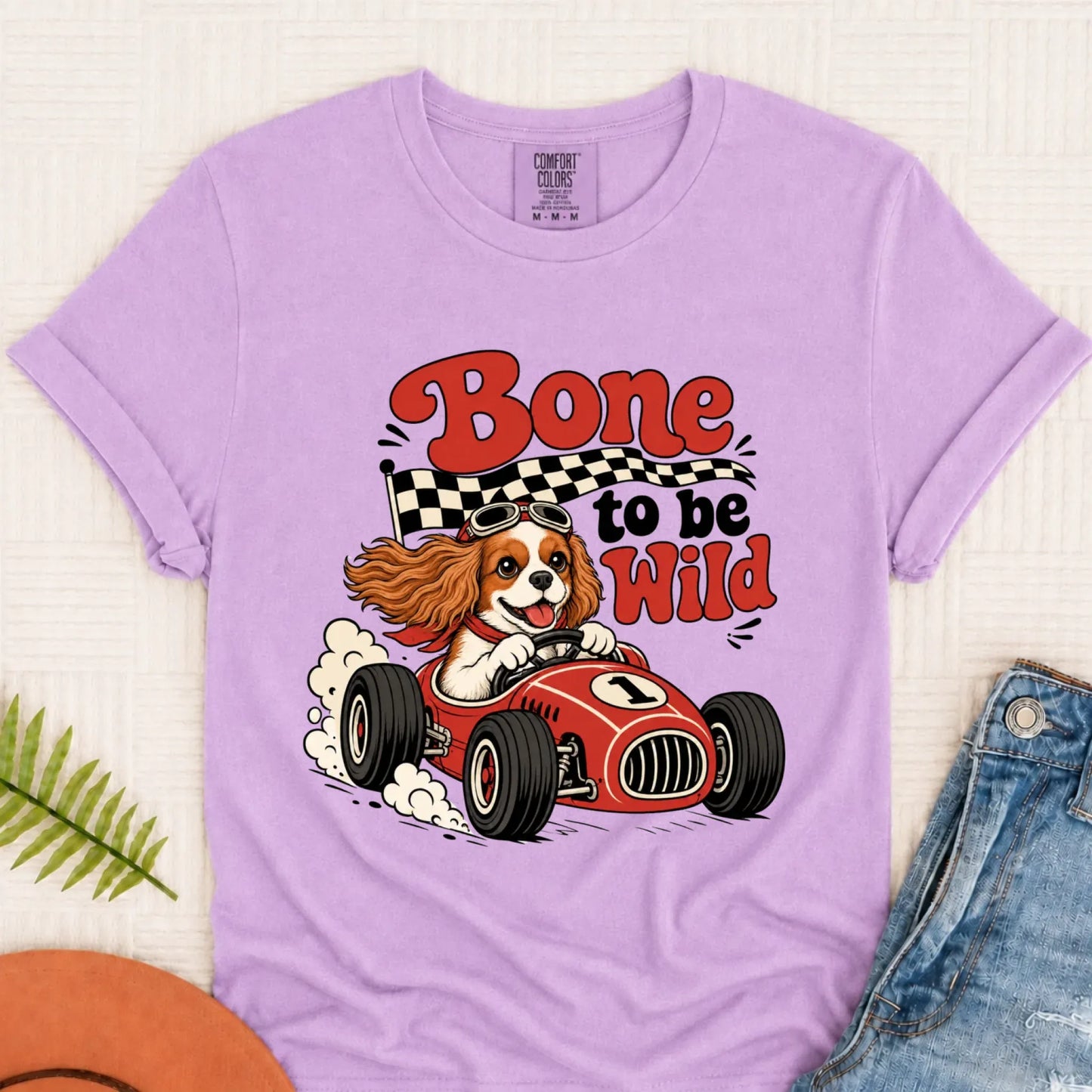 Custom Cavalier Bone to Be Wild Race Car Unisex TShirt Orchid