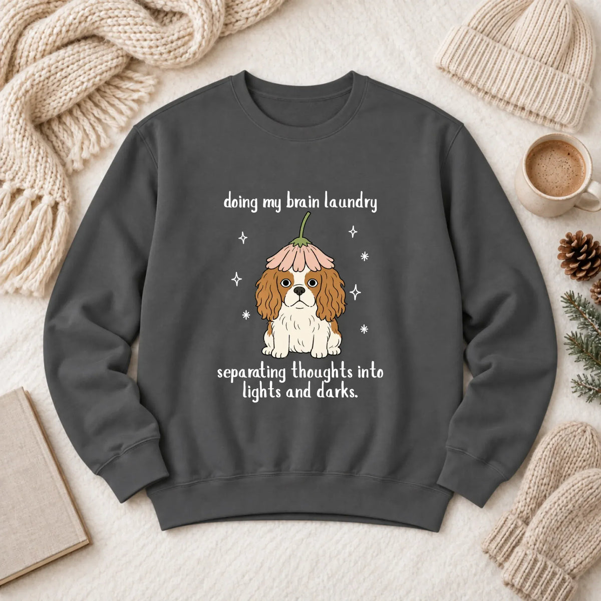 Custom Cavalier Brain Laundry Unisex Sweatshirt Pepper