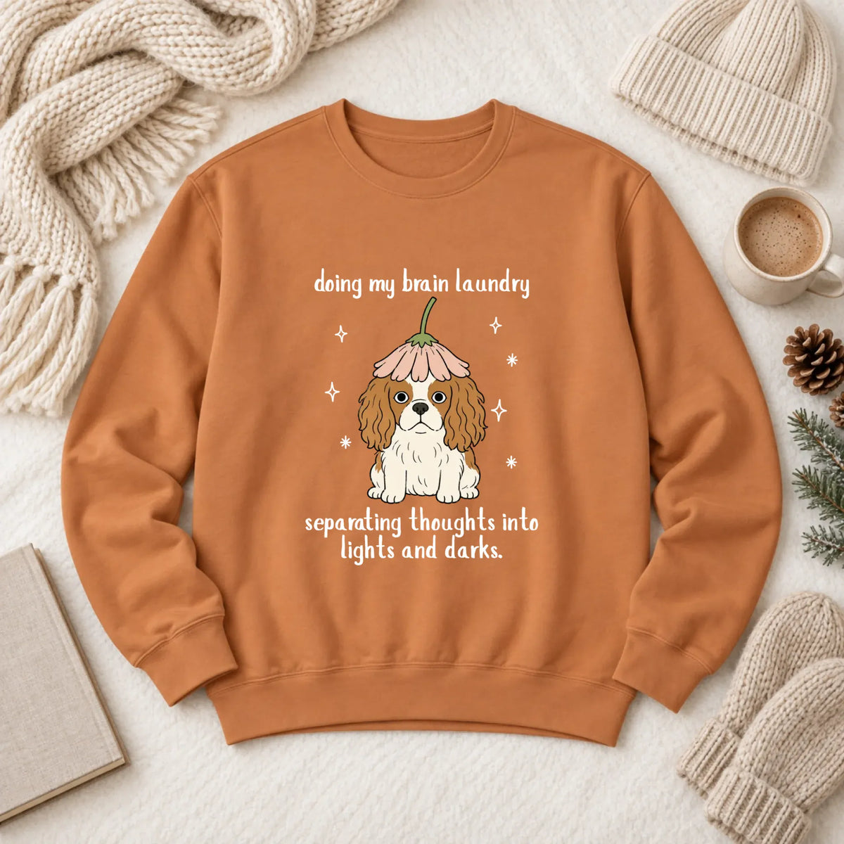 Custom Cavalier Brain Laundry Unisex Sweatshirt Yam