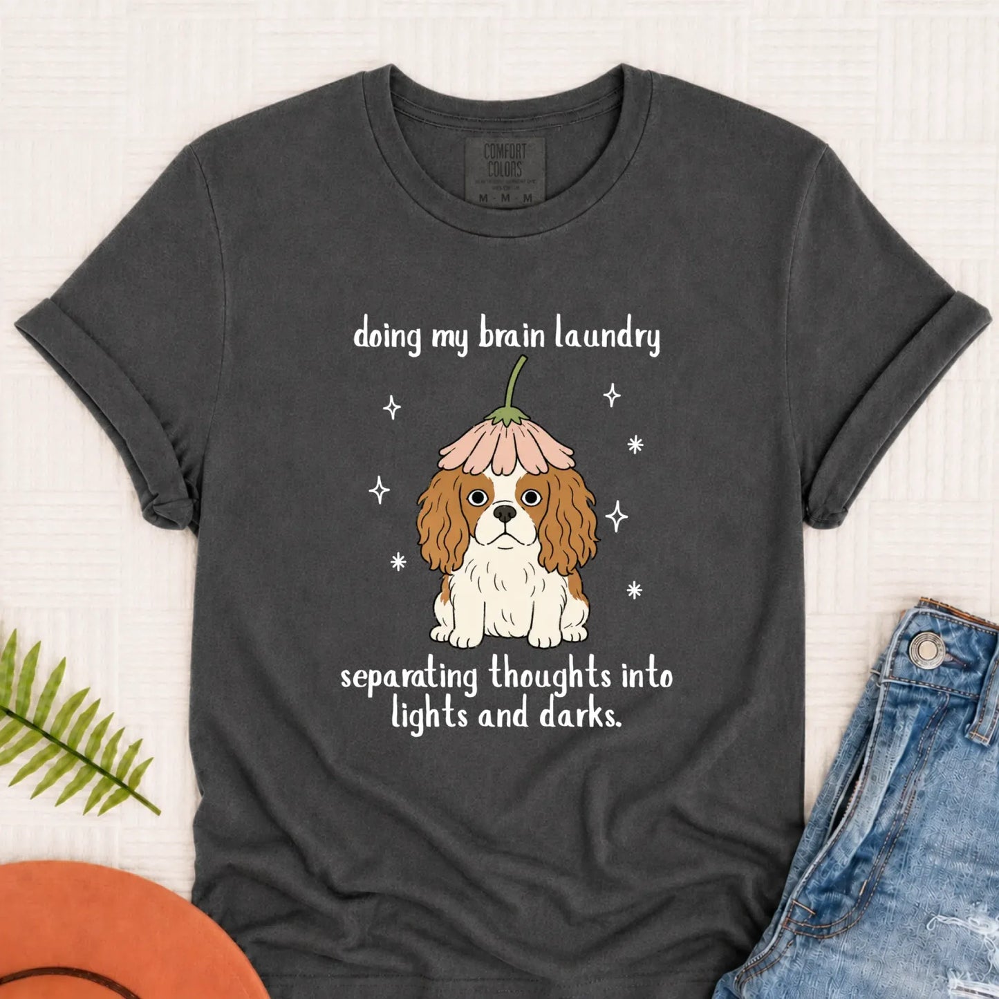 Custom Cavalier Brain Laundry Unisex TShirt Pepper