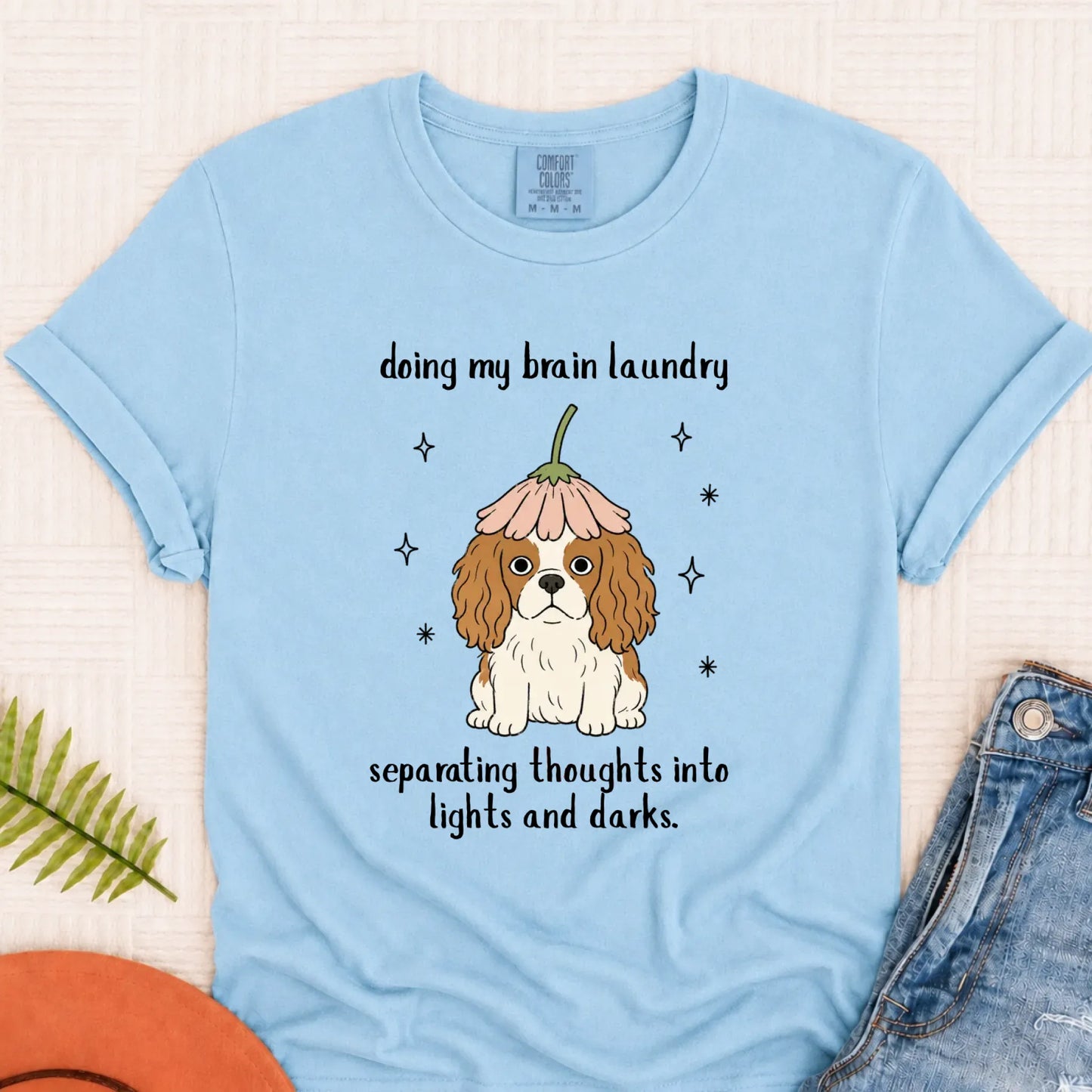Custom Cavalier Brain Laundry Unisex TShirt Chambray