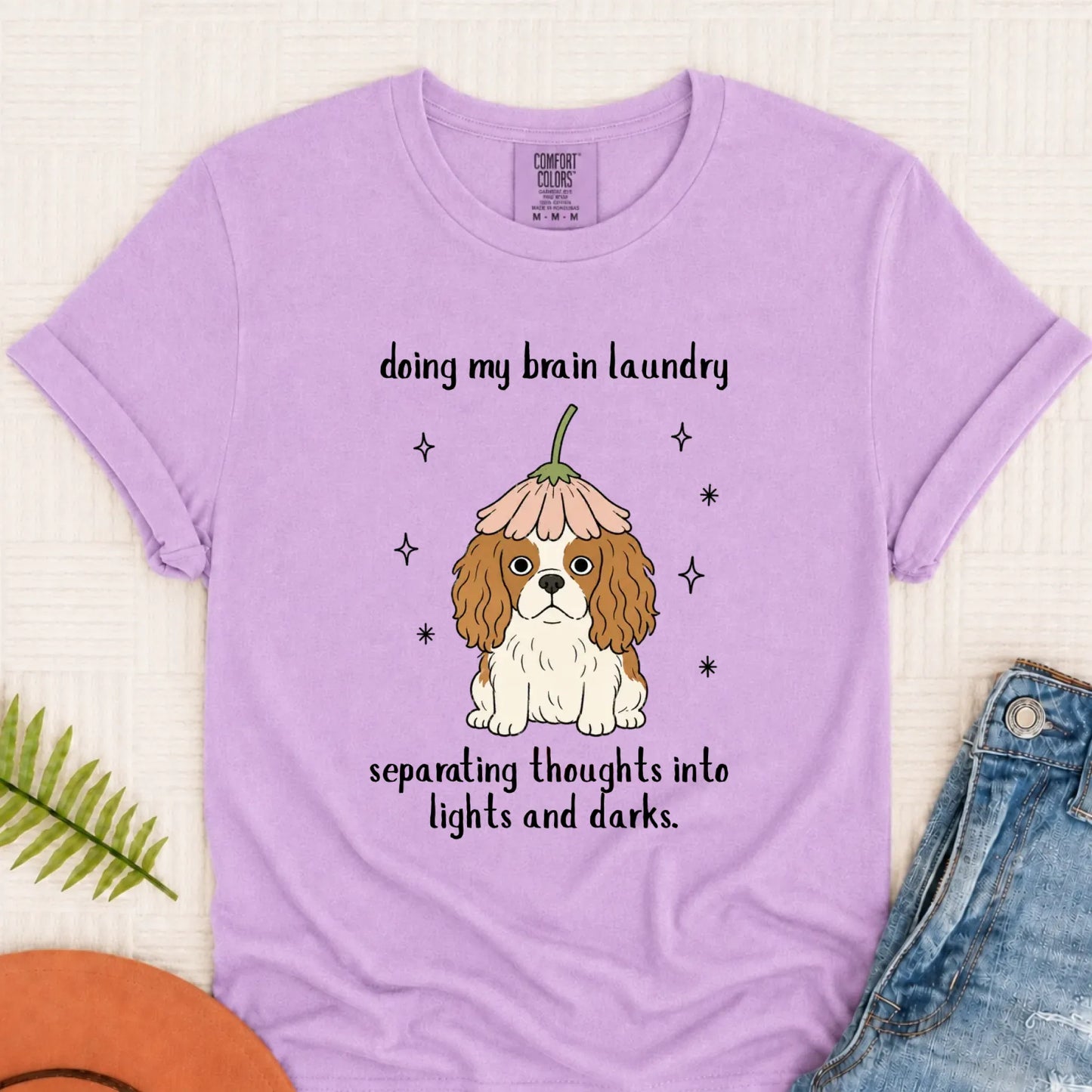 Custom Cavalier Brain Laundry Unisex TShirt Orchid