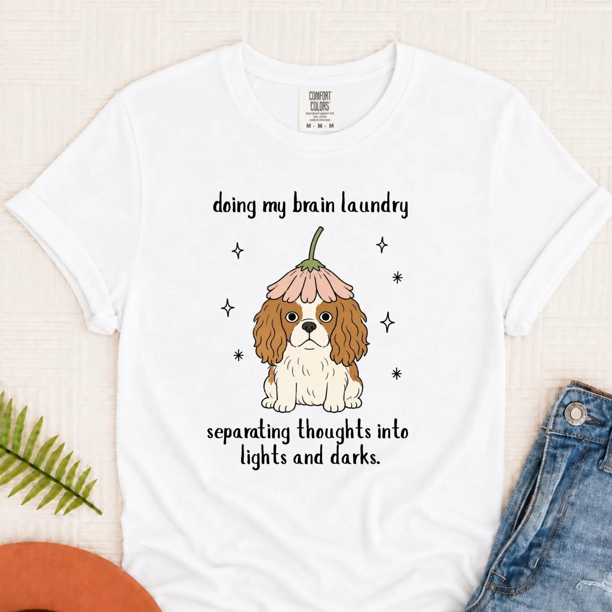 Custom Cavalier Brain Laundry Unisex TShirt White